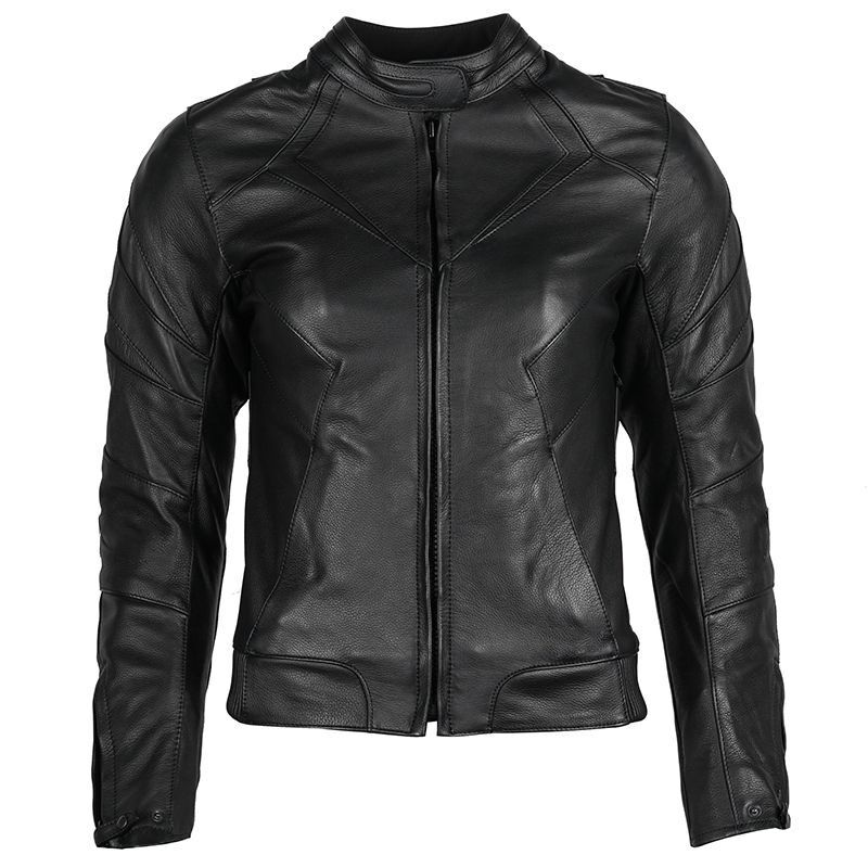 Real black Diva Racer Motorcycle leather jacket for Women